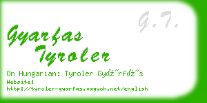 gyarfas tyroler business card
